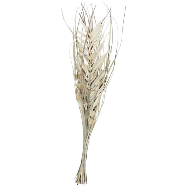 Litton Lane Tall Floral Grass Bouquet Palm Leaf Natural Foliage with Gray Accents (One Bundle)