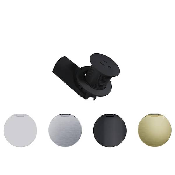 Pass & Seymour Kitchen Countertop Outlet & Metal Wall Plate Lid Combo (5 Piece)