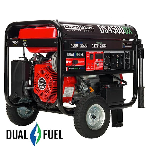 Durostar 4,500-Watt/3,500-Watt 210 cc Electric Start Dual Fuel Portable Generator with CO Alert