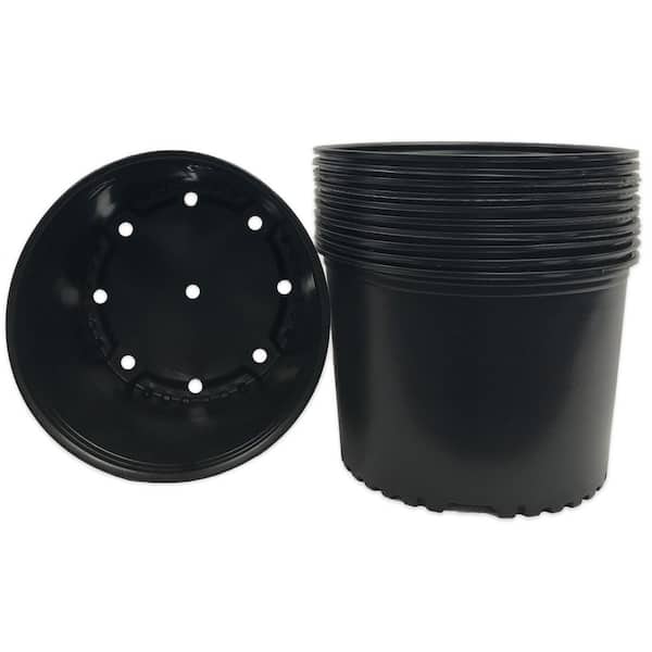 3 Gal. Black Plastic Nursery Pots (11.36 l) 10-Pack