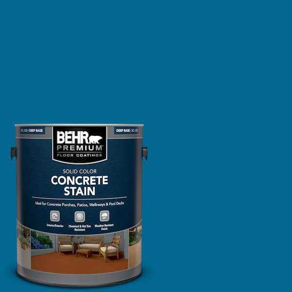 BEHR PREMIUM 1 gal. #OSHA-1 OSHA SAFETY BLUE Solid Color Flat Interior/Exterior Concrete Stain