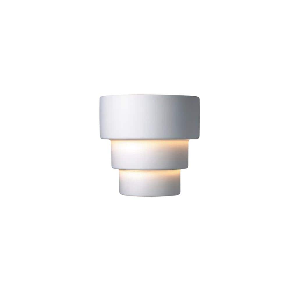 Ambiance Contemporary White Terrace Wall Sconce 10.25" H