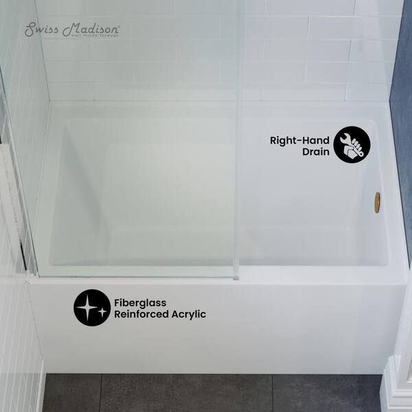 Swiss Madison 48 in. x 32 in. Right Drain Rectangular Alcove