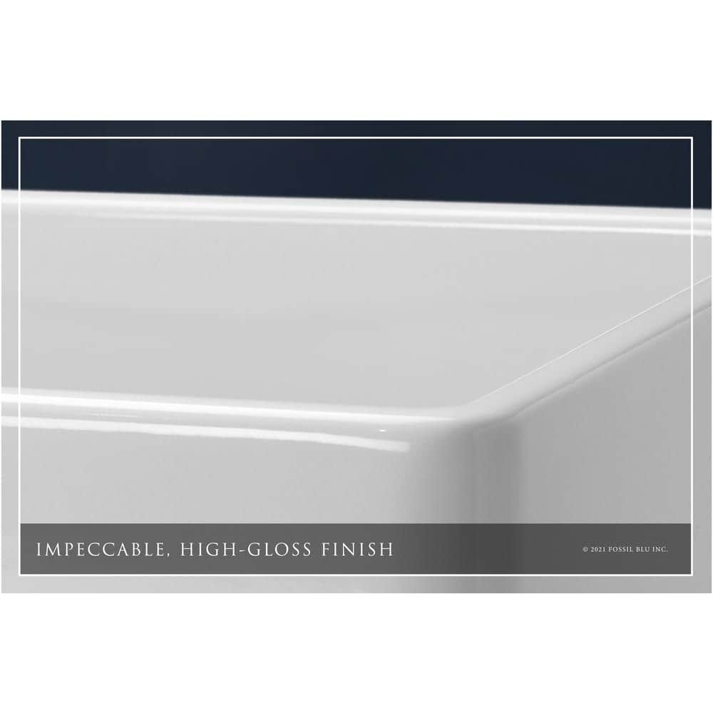 Luxury Glossy White Fireclay Farmhouse Kitchen Sink