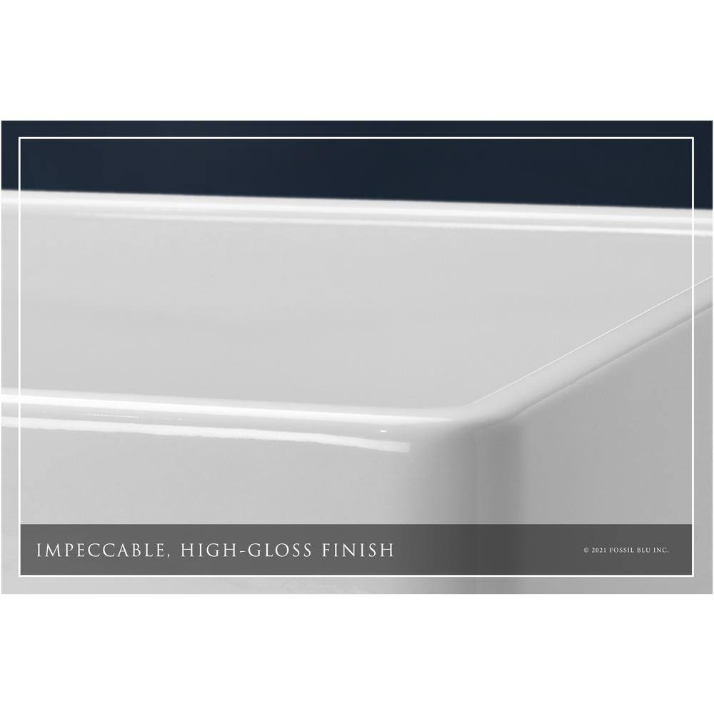 Glossy White Fireclay Farmhouse Apron-Front Sink