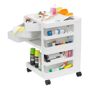 Kubx Pro 18 in. W x 18 in. D x 26 in. H Plastic Mobile Storage Cart in White