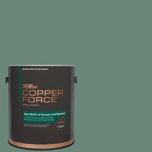 COPPER FORCE 1 gal. #S420-5 Sycamore Grove Semi-Gloss Enamel Virucidal and Antibacterial Interior Paint & Primer