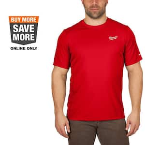 Men's WORKSKIN Small Red Lightweight Performance Short-Sleeve T-Shirt
