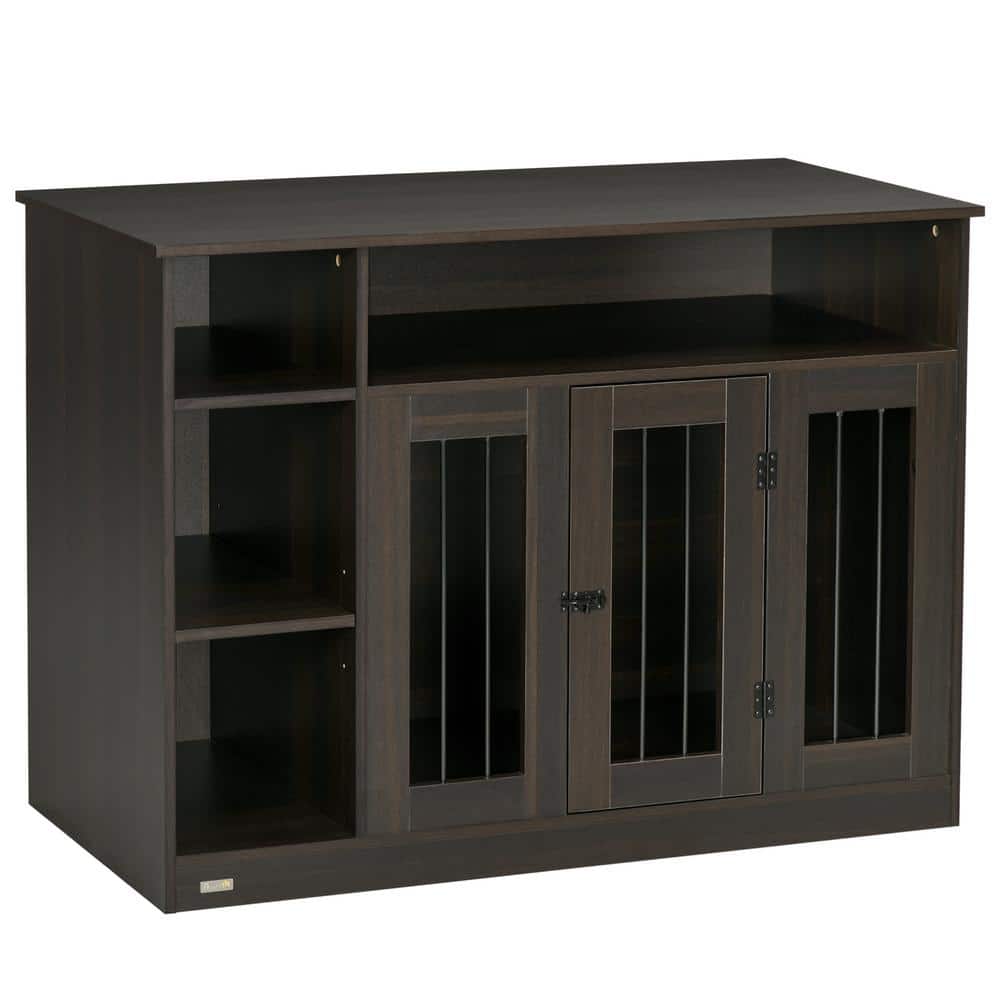 Medium Brown Wooden Dog Crate Table with Storage