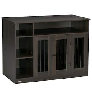 47 in. x 23.5 in. x 35 in. Dog Crate Furniture with Storage Space, Pet Cage for Large Medium Dogs, Brown