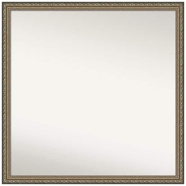 Amanti Art Parisian Silver 28 in. W x 28 in. H Square Non-Beveled Wood Framed Wall Mirror in Silver