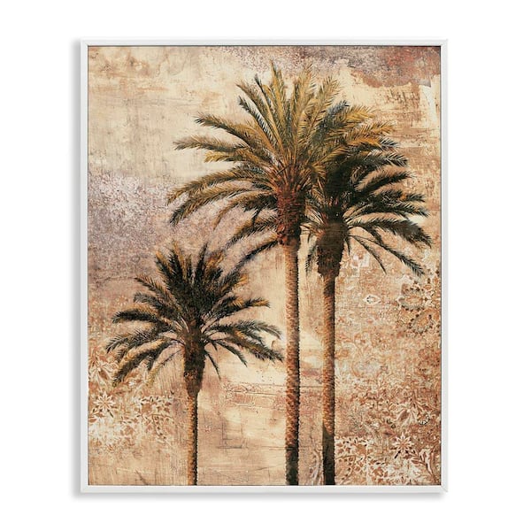 Stupell Industries Rustic Vintage Palms by Elizabeth Wright White Framed Nature Giclee Art Print 20 in. x 16 in.