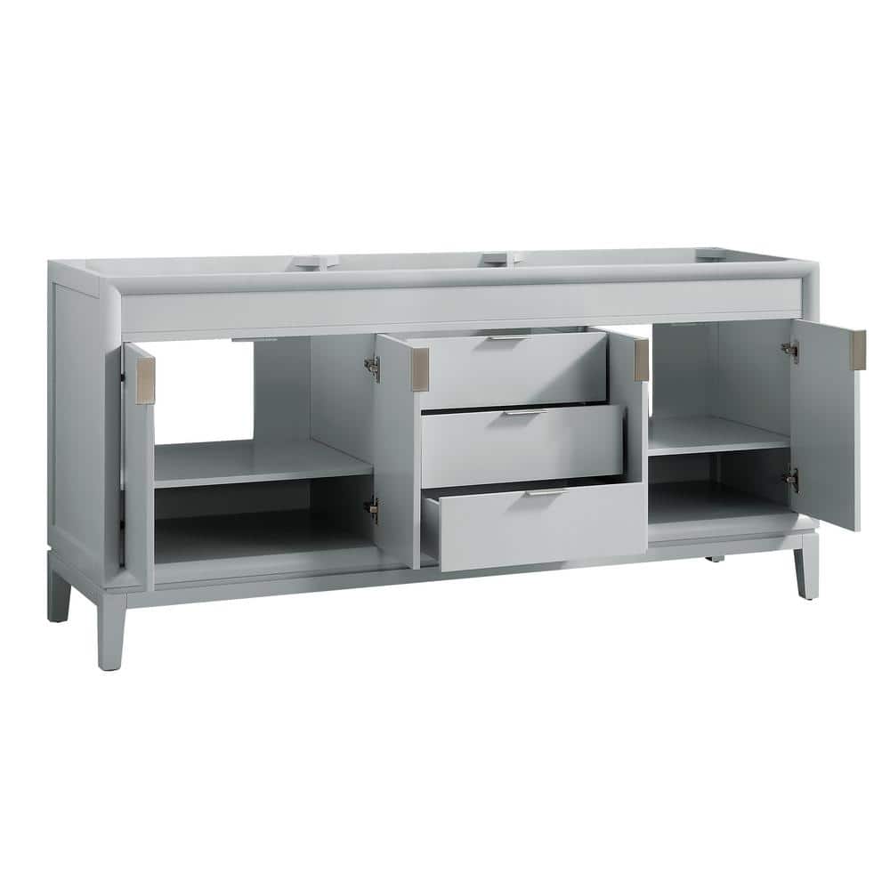 Emma 72" Dove Gray Solid Wood Double Vanity Cabinet