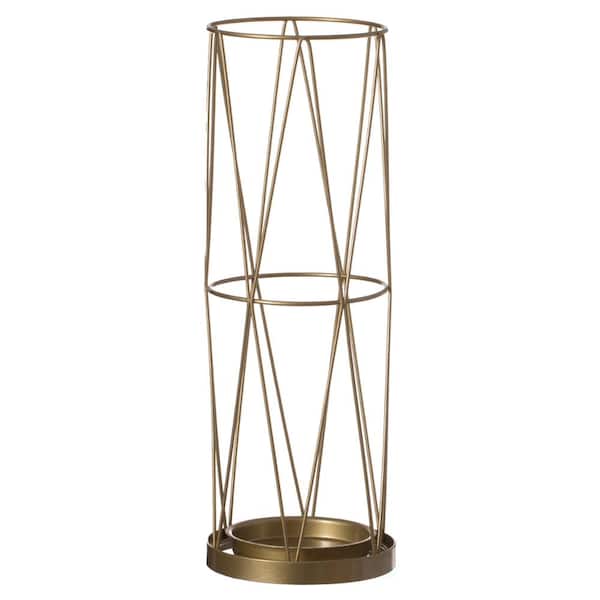 Gold Round Vertical Design Umbrella Holder Stand for Indoor and Outdoor with Drip Water Tray