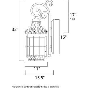 Nantucket 4-Light Country Forge Outdoor Wall Lantern Sconce
