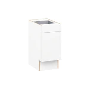 Timberline 15 in W x 24 in D x 32.5 in. H Assembled Slab Accessible ADA Base Kitchen Cabinet in Bright White with Drawer