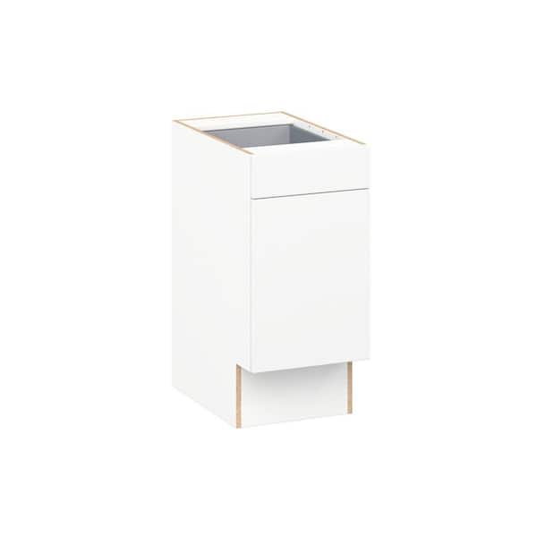 Timberline 15 in W x 24 in D x 32.5 in. H Assembled Slab Accessible ADA Base Kitchen Cabinet in Bright White with Drawer