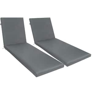 2-Piece Outdoor Lounge Chair Cushion Replacement Set-Gray Patio Furniture Cushions