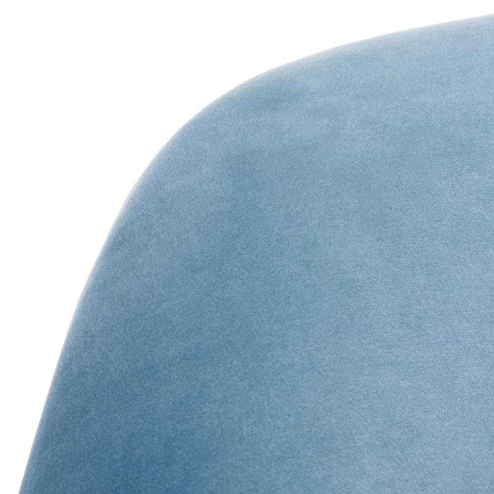 Rodrik Light Blue Velvet and Wood Accent Chair