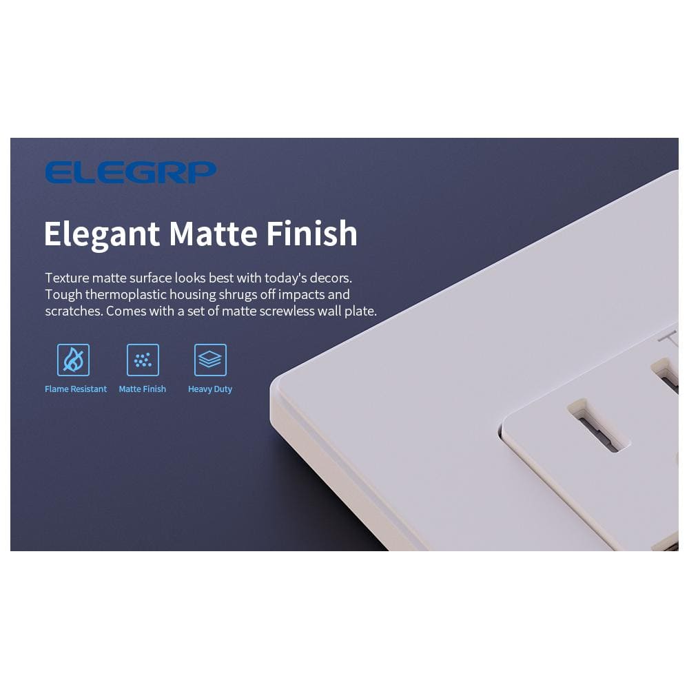 White Tamper Resistant Duplex Outlet with USB-C Ports and Wall Plate