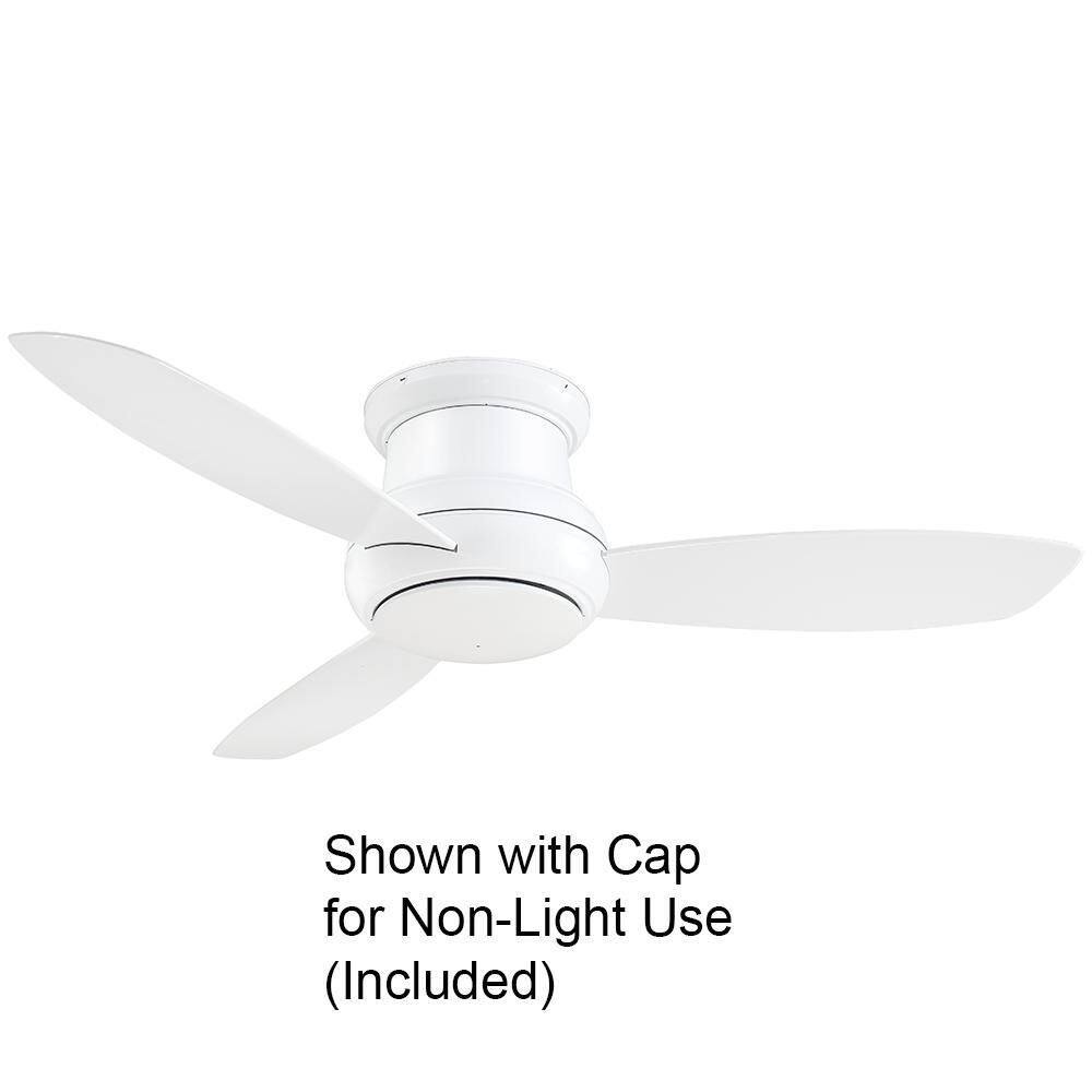 52" White Low Profile LED Ceiling Fan with Remote and Light