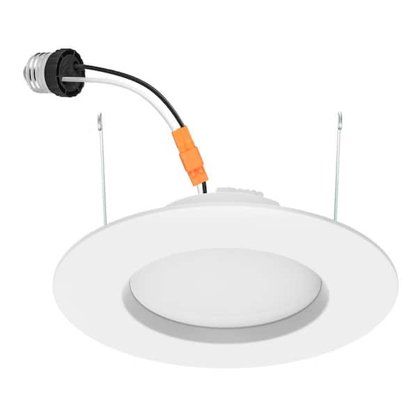 Commercial Electric 6 in. Integrated LED White New Construction or Remodel Recessed Light Trim with Adjustable Color Temperature, (2-Pack)