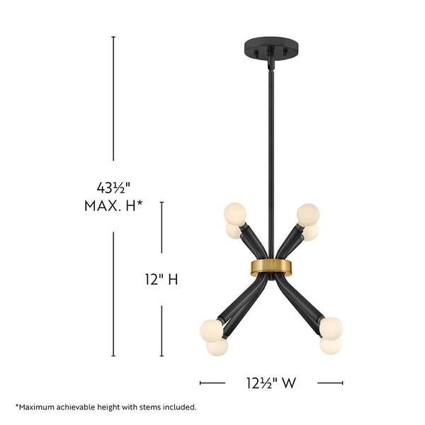 LARK Axton 8-Light Black Pendant Light 83853BK - The Home Depot