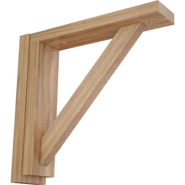 2-1/2 in. x 10-3/4 in. x 10-1/4 in. Red Oak Traditional Shelf Bracket