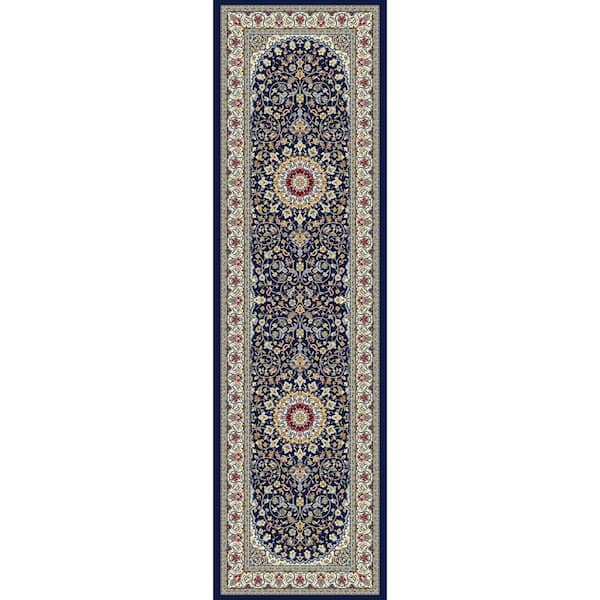 Home Decorators Collection Nicholson Blue/Ivory 2 ft. x 8 ft. Indoor Runner Rug