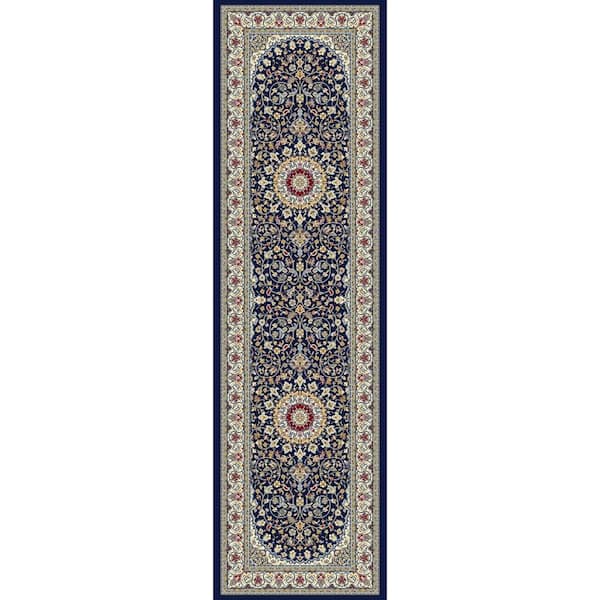 Nicholson Blue/Ivory 2 ft. x 11 ft. Indoor Runner Rug