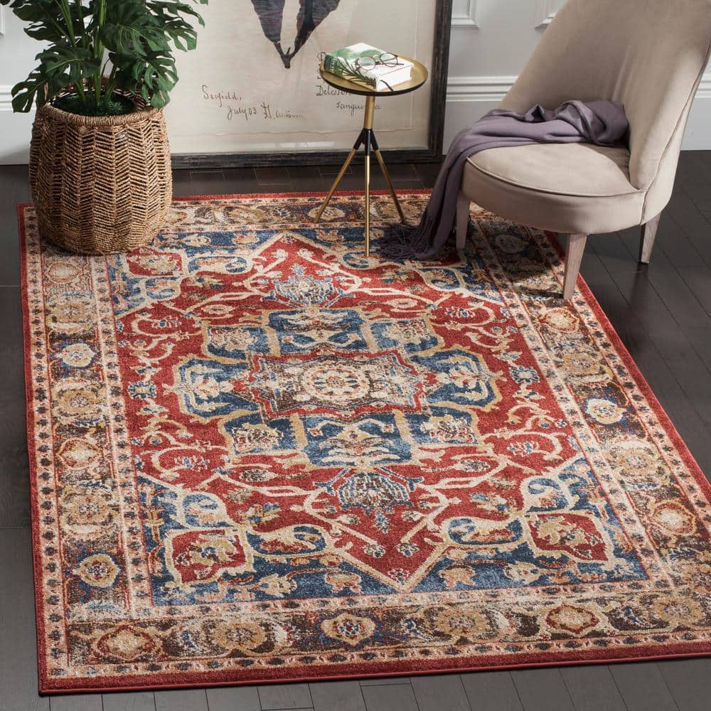 Royal Bijar 3' x 5' Red Synthetic Traditional Accent Rug