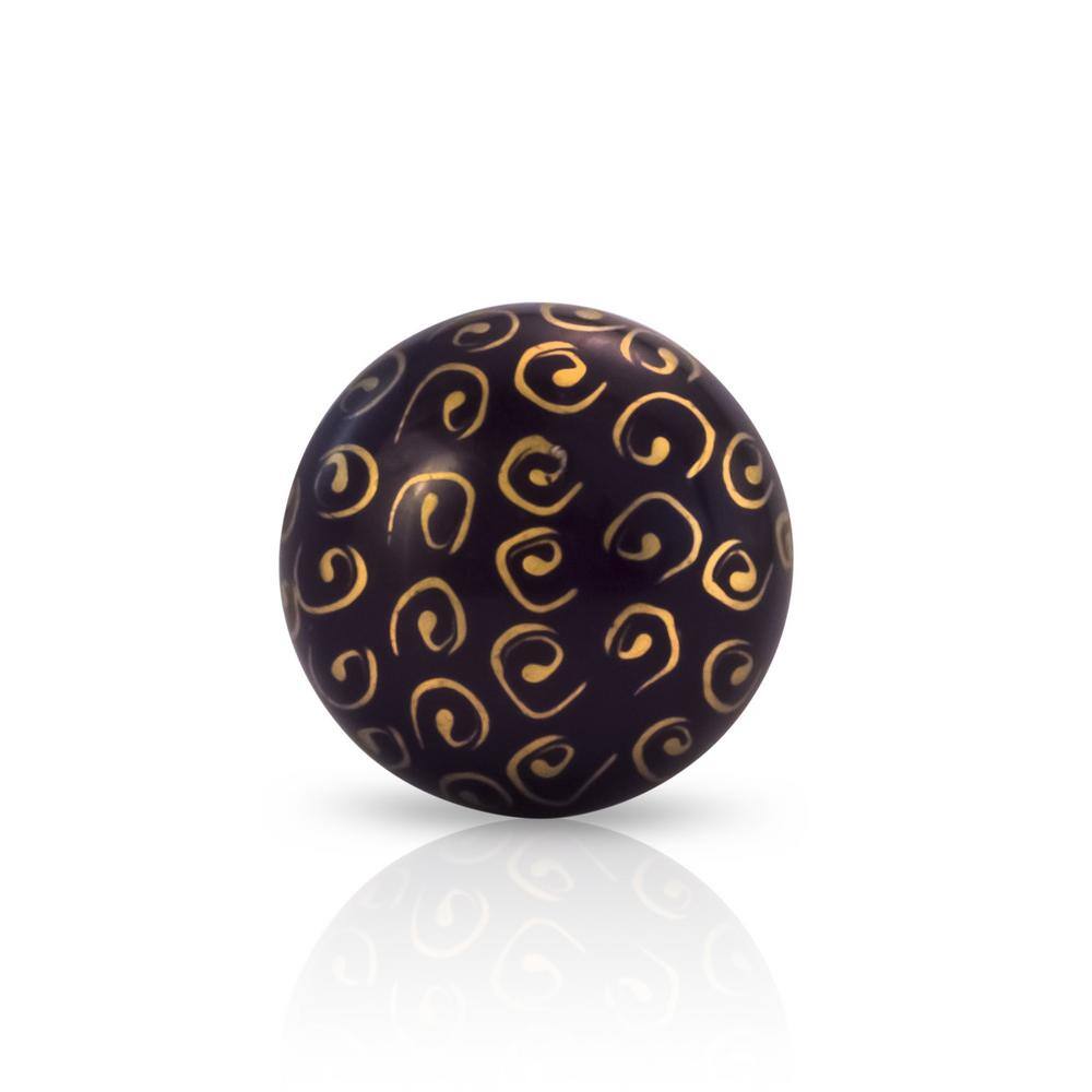 Black and Gold Round Ceramic Cabinet Knob with Hardware