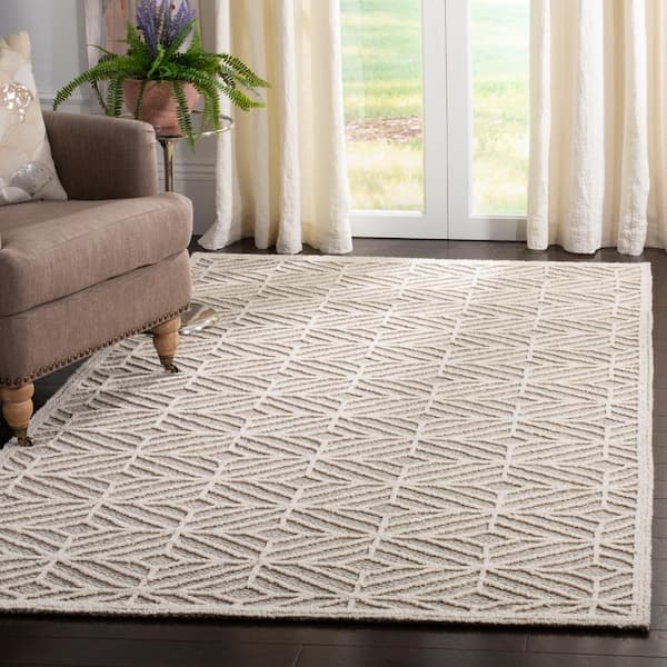 Trace Ivory/Black Doormat 2 ft. x 4 ft. Border Geometric Area Rug