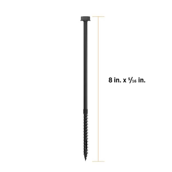 5/16 in. x 8 in. Hex Head Multi-Purpose Hex Drive Structural Wood Screw - PROTECH Ultra 4 Exterior Coated (10-Pack)