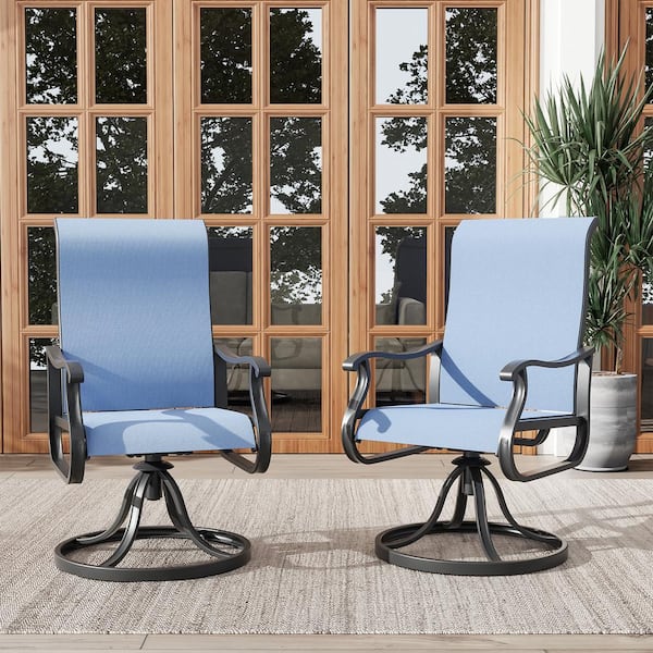 ELPOSUN Swivel Metal Sling Outdoor Dining Chair