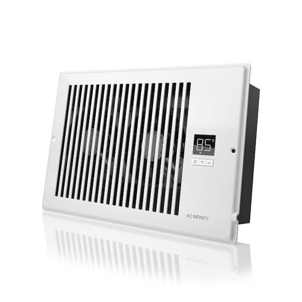 Airtap T6 120 CFM 6 in. x 10 in. Quiet Register Booster Fan with Thermostat Control, Heating Cooling AC Vent, White