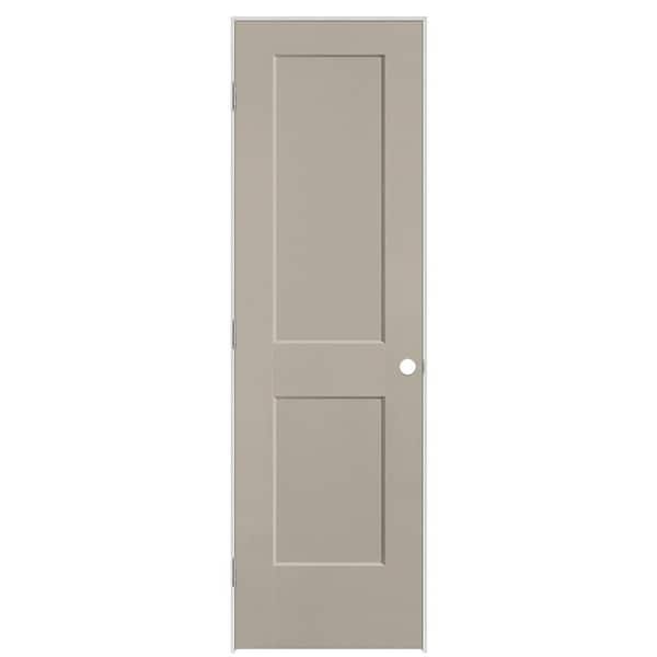 Masonite 24 in. x 80 in. 2-Panel Logan Right-Hand Solid Core Smoked Tan Molded Composite Single Prehung Interior Door