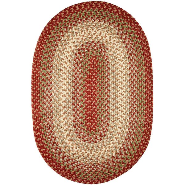 Ombre Warm Earth 4 ft. x 6 ft. Oval Indoor/Outdoor Braided Area Rug