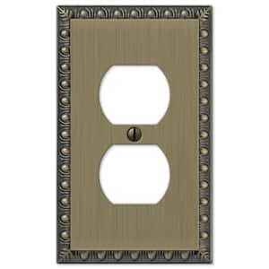 Antiquity 1 Gang Duplex Metal Wall Plate - Brushed Brass