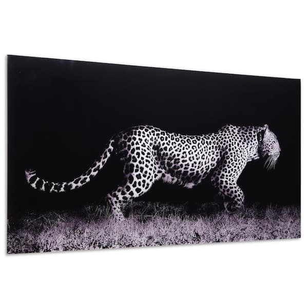 Empire Art Direct Leopard Glass Wall Printed On Frameless Free Floating Tempered Panel Tmp Ead3674 77 2448 The Home Depot - Tempered Glass Wall Art Black And White
