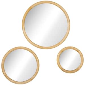 Modern MDF Set Of 3 18 in. W x 18 in. H Wood Round Wall Mirror