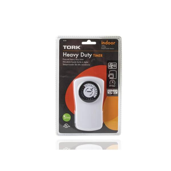 TORK 15 Amp 24-Hour Heavy Duty Mechanical Dial Timer with 2-Grounded