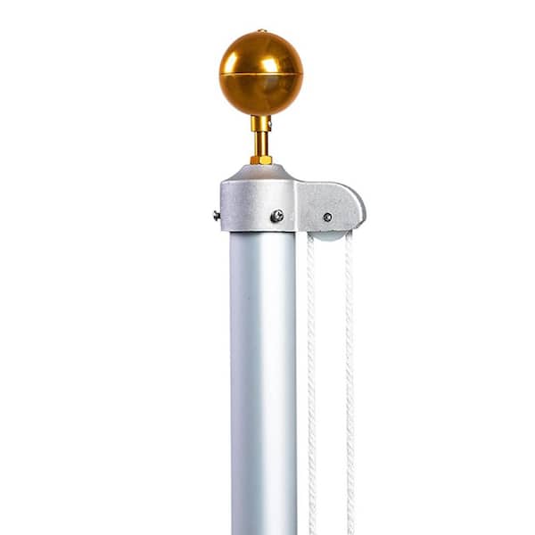 2 in. Adjustable Aluminum Flag Pole Kit Heavy Duty Sectional Flagpole for Outdoor House with 3 x 5 ft. Flag 1-Kit
