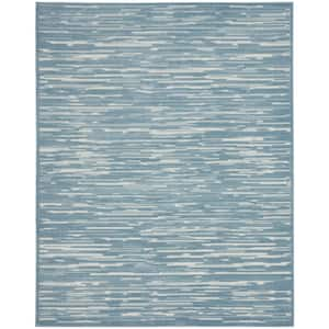 Casual Blue 8 ft. x 10 ft. Abstract Contemporary Area Rug