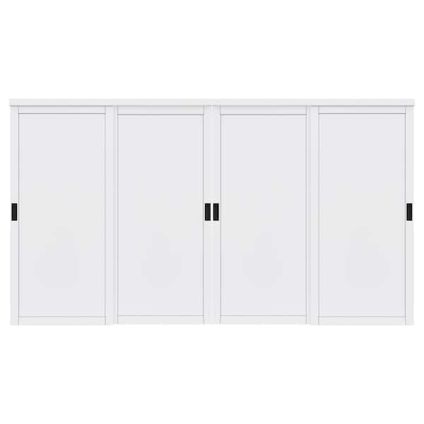 Ark Design 144 In X 80 In Paneled 1 Lite Blank Pattern White Primed Mdf Sliding Door With