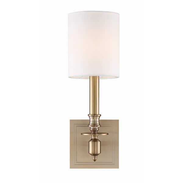 Crystorama Lloyd 1-Light Aged Brass Sconce