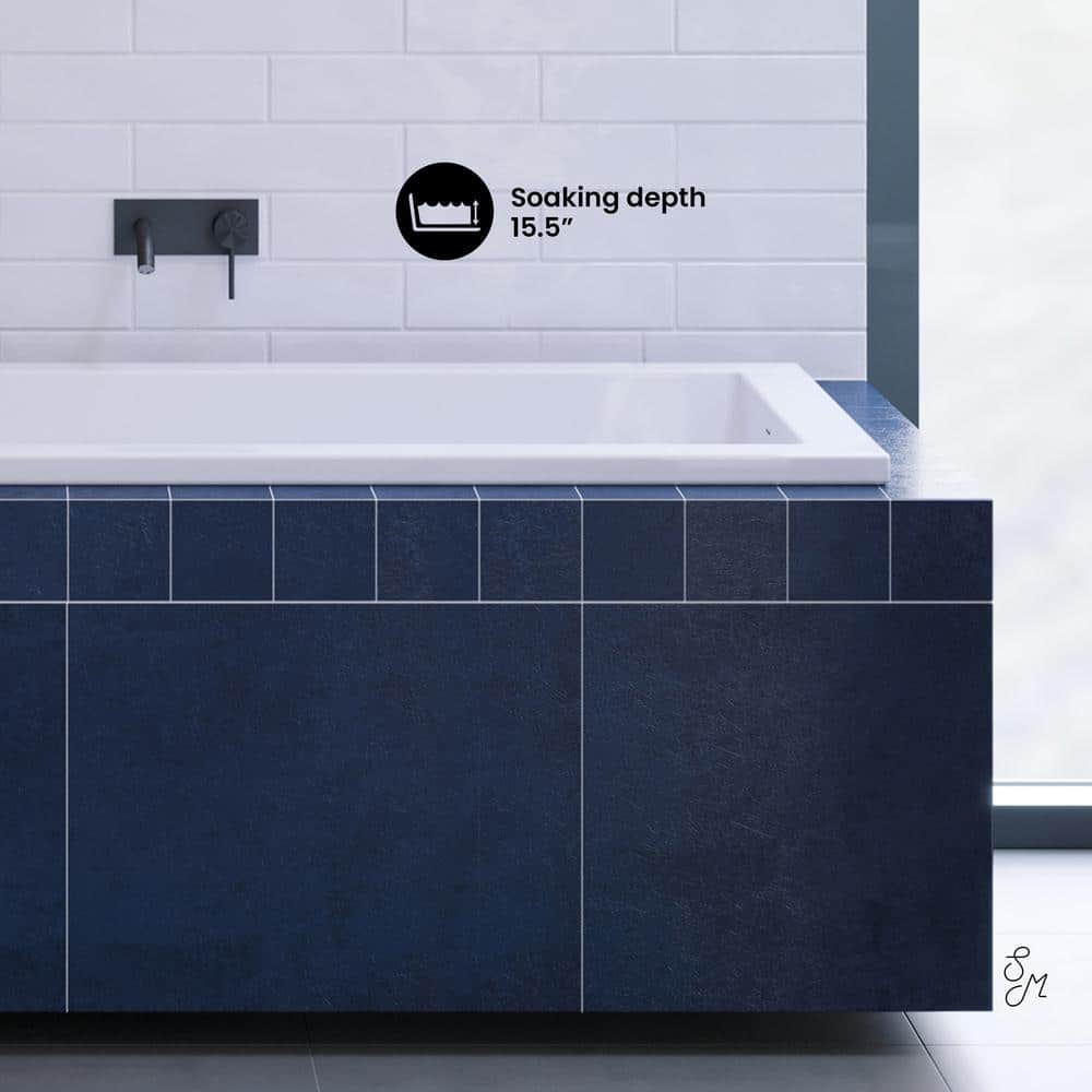 Voltaire 36" White Acrylic Drop-In Bathtub
