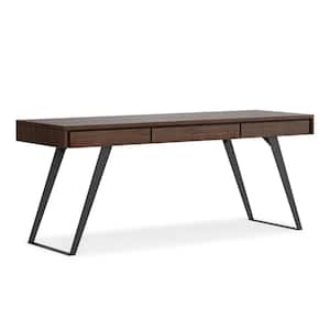 Lowry 72 in. W Distressed Charcoal Brown Wooden 2-Drawers Computer Desk