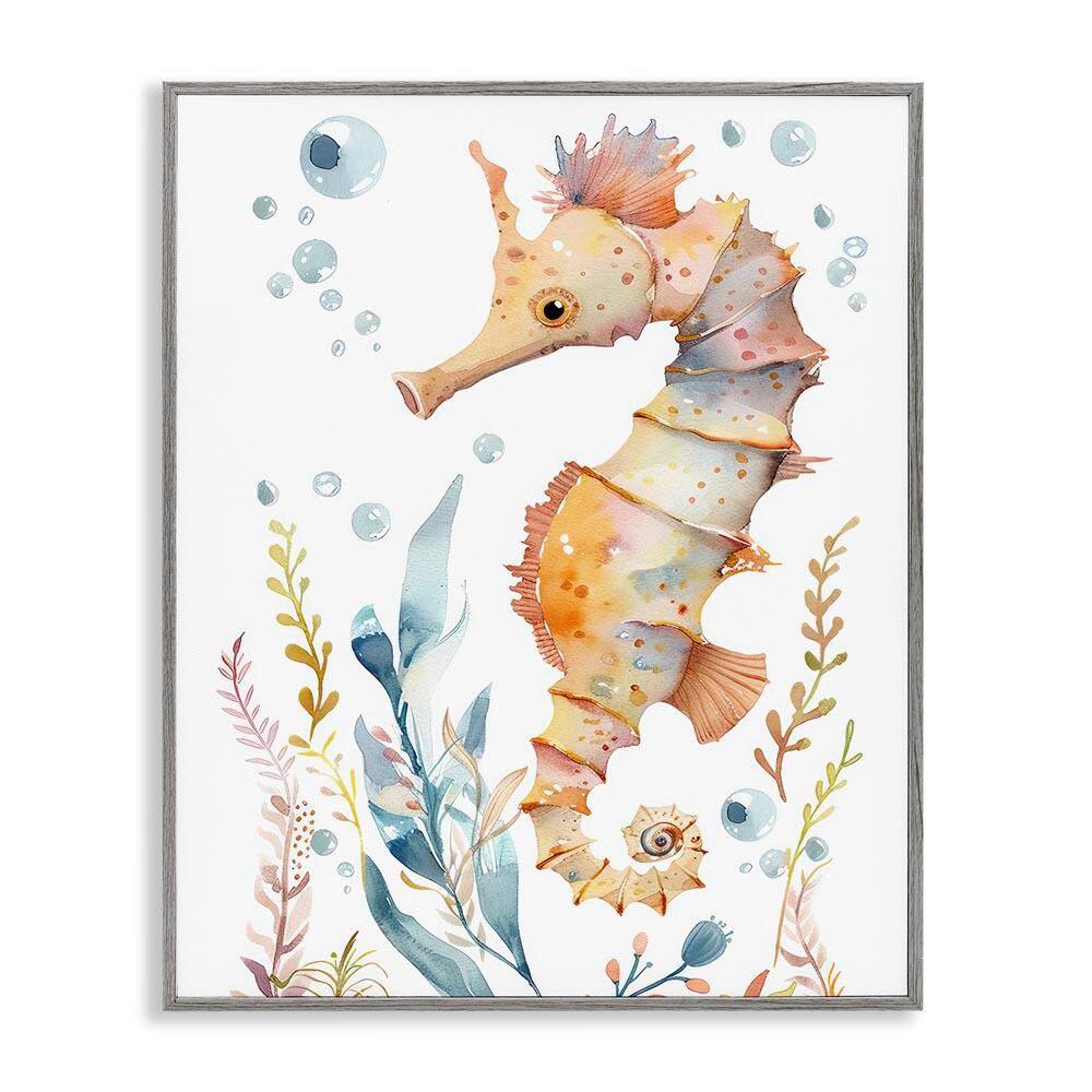 Soft Seahorse Underwater by Franklyn Gregory Gray Framed Animal Giclee Art Print 30 in. x 24 in. price history on PriceWatchPro