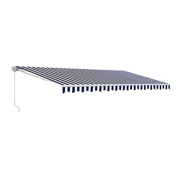 ALEKO 13 ft. Manual Patio Retractable Awning (120 in. Projection) in Blue and White Stripes